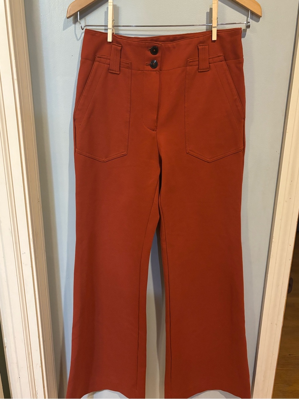 Maeve by Anthropologie Rust Wide-Leg Utility Trousers — Sz 10